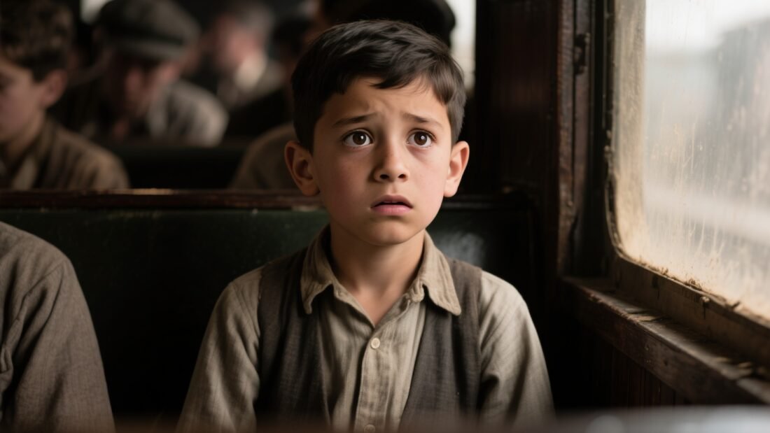 A 7-year-old boy of Mexican ancestry on the train asks in confusion, "Where is Mexico?"